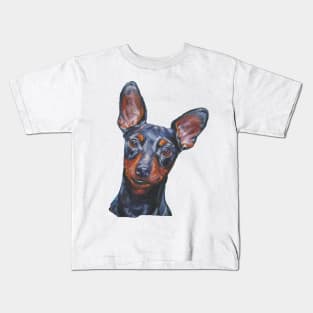 Miniature Pinscher Fine Art Painting Kids T-Shirt